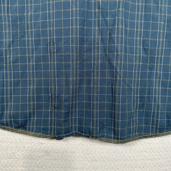 REI Mens Size XL Shirt Short Sleeve Button Front Blue Plaid Y2K Embroidered Sun - Picture 5 of 15